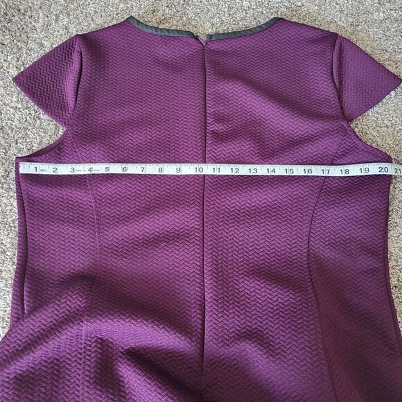 Liz Claiborne Ladies Dress Shift Short Sleeve Round Neck with Pockets Purple XL - Picture 12 of 13